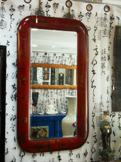 specchio cinese laccato