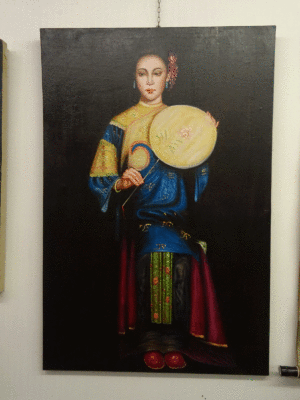 quadro dama tamburello