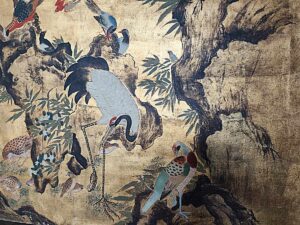 quadro cinese sfondo oro
